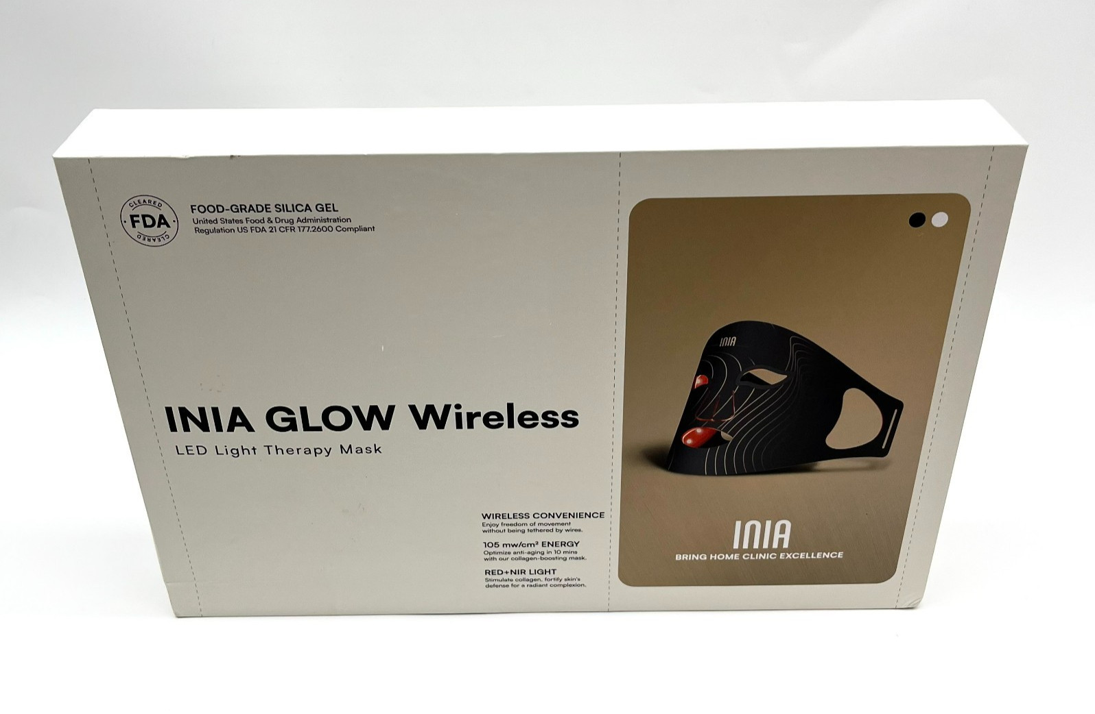 Inia Glow Wireless LED Light Therapy Mask Model IN-FM002 - Pink Inia Glow Wireless LED Light Therapy Mask Model IN-FM002 - Pink
