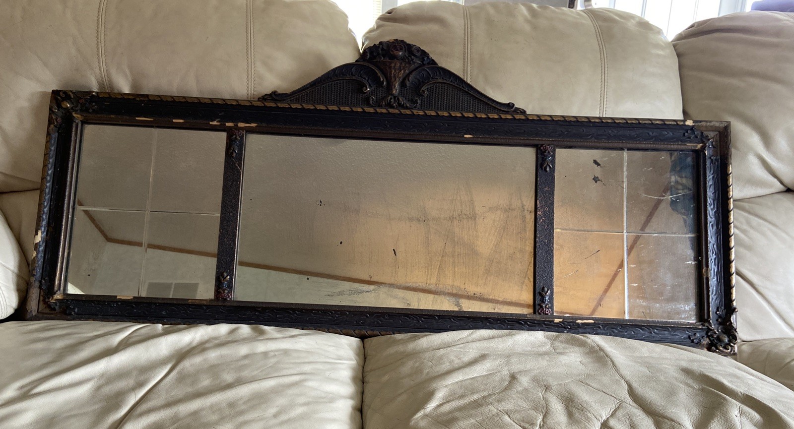RARE Antique 19th Century Victorian Parlor 3 panel bevel Mirror Chicago IL VTG RARE Antique 19th Century Victorian Parlor 3 panel bevel Mirror Chicago IL VTG