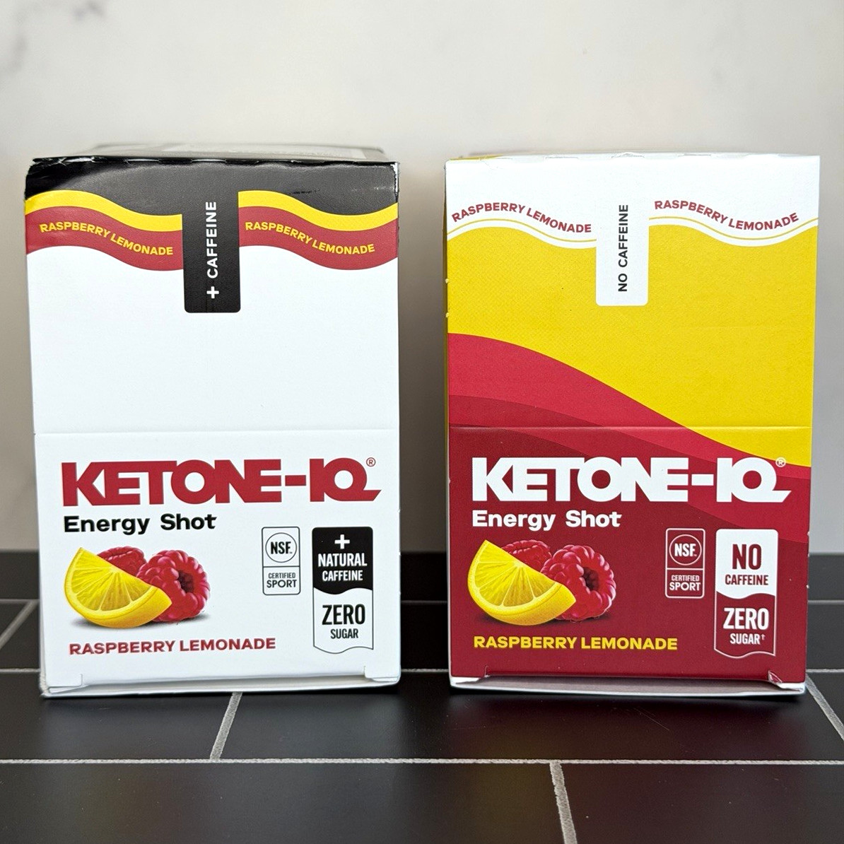 KETONE-IQ Energy Shot Raspberry Lemonade 1x No Caffeine, 1x Natural Caffeine KETONE-IQ Energy Shot Raspberry Lemonade 1x No Caffeine, 1x Natural Caffeine