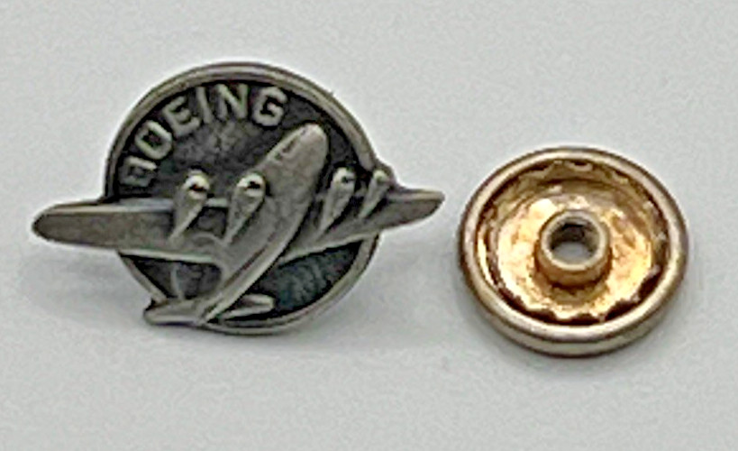 BOEING MODEL 307 STRATOLINER LAPEL PIN SCREWBACK EMPLOYEE FACTORY BADGE 1930\'S