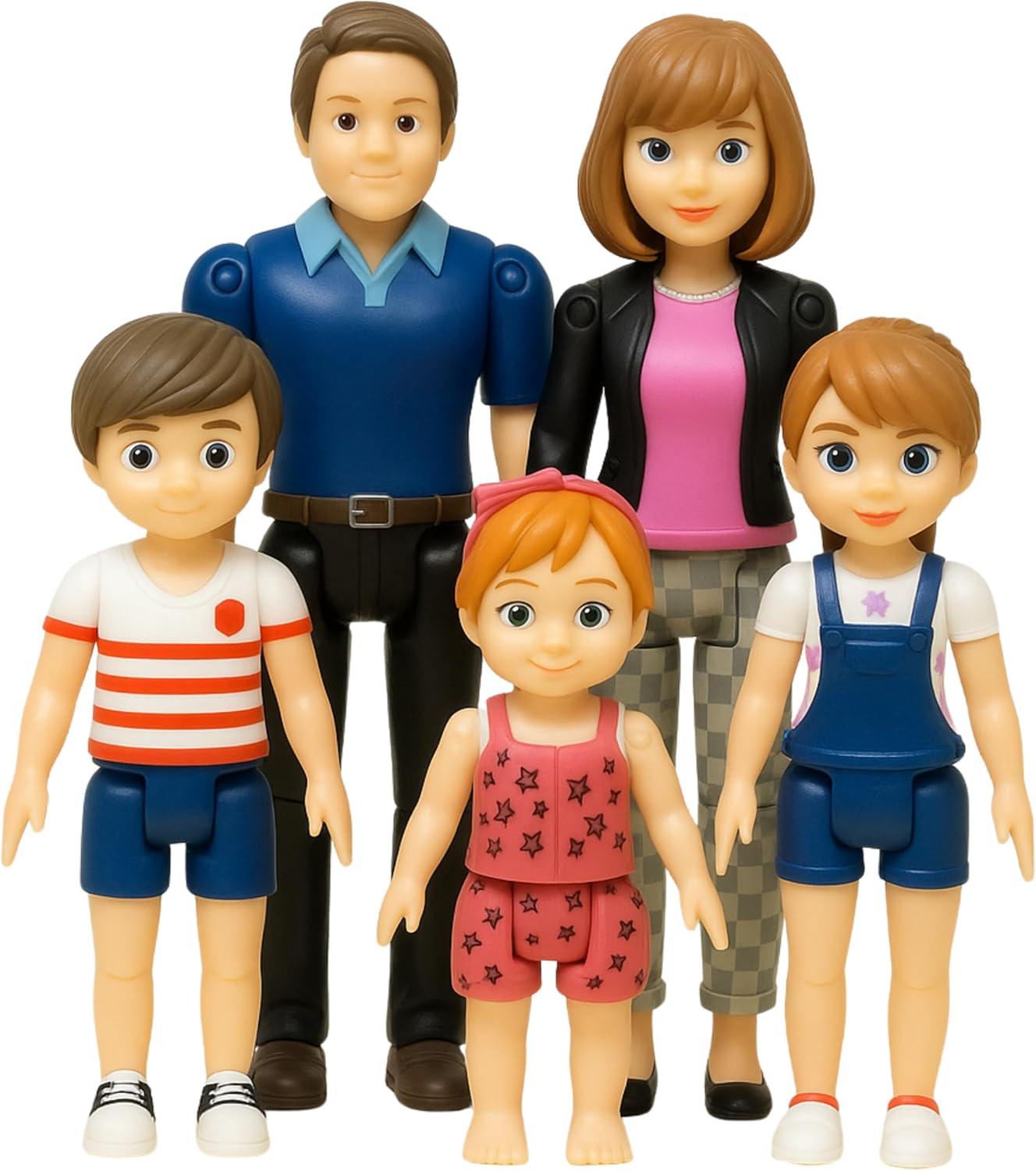 Family Dollhouse People - Bendable Doll House People Figures - 5 Poseable Action Family Dollhouse People - Bendable Doll House People Figures - 5 Poseable Action