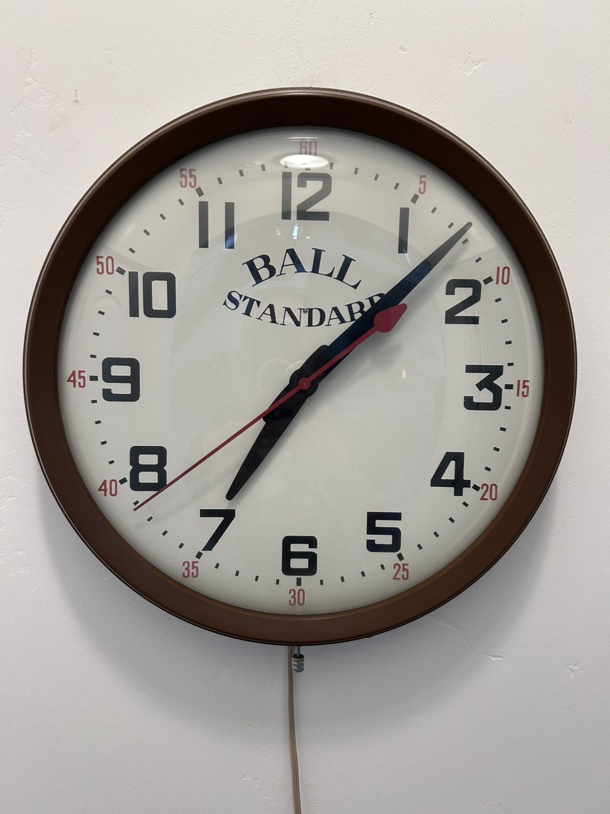 Fine Rare Vintage Ball Standard Railroad Electric Wall Clock By GE Model 66130 Fine Rare Vintage Ball Standard Railroad Electric Wall Clock By GE Model 66130