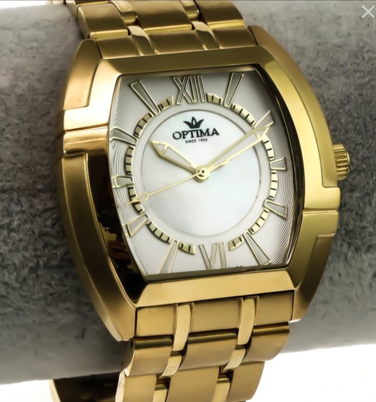 Optima Swiss Watch 39mm White PVD Gold Stainless Steel Quartz 3ATM OSL239-GG-7 Optima Swiss Watch 39mm White PVD Gold Stainless Steel Quartz 3ATM OSL239-GG-7