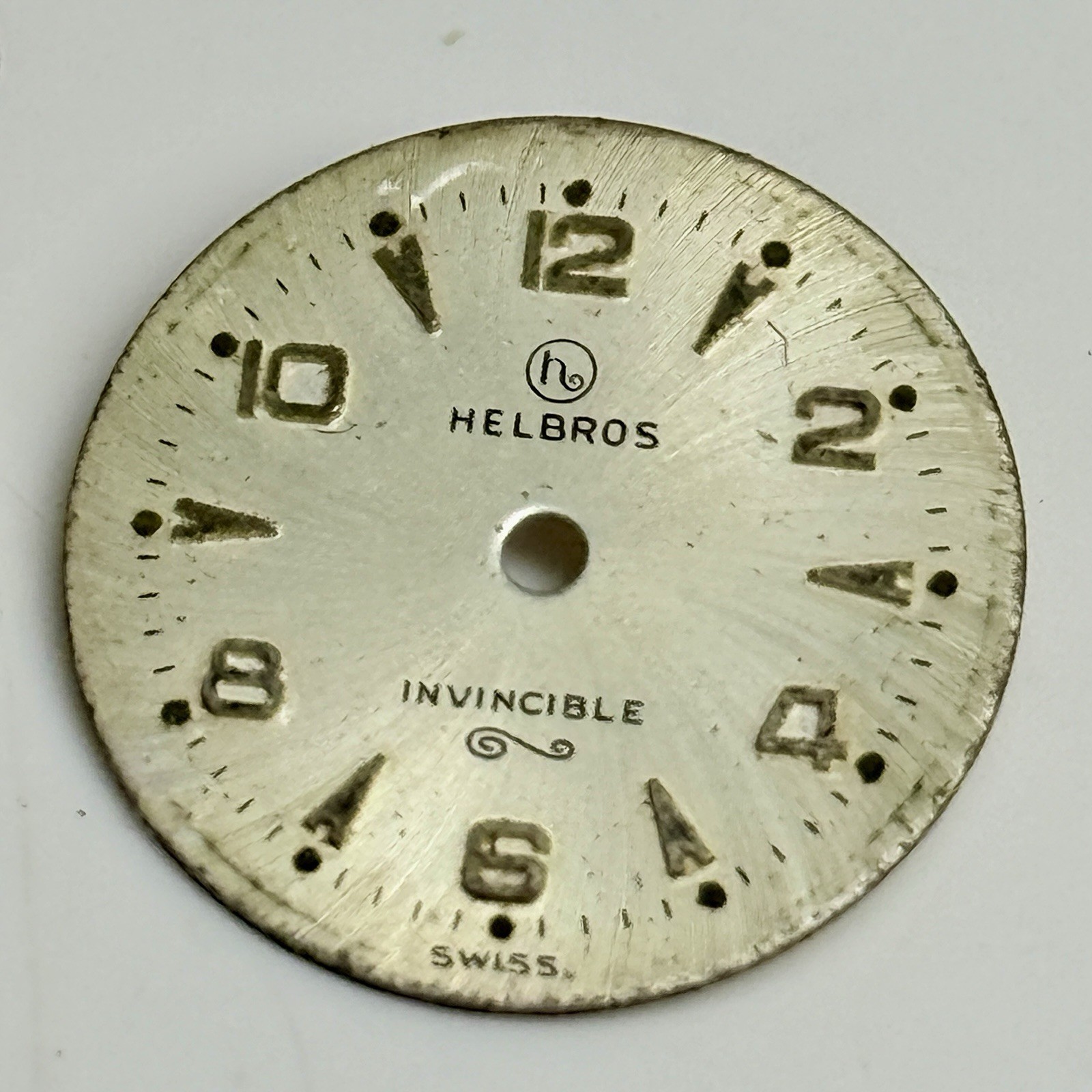 Vintage Helbros Invincible Watch Movement & Dial Caliber 71H 7 Jewels Parts Repa