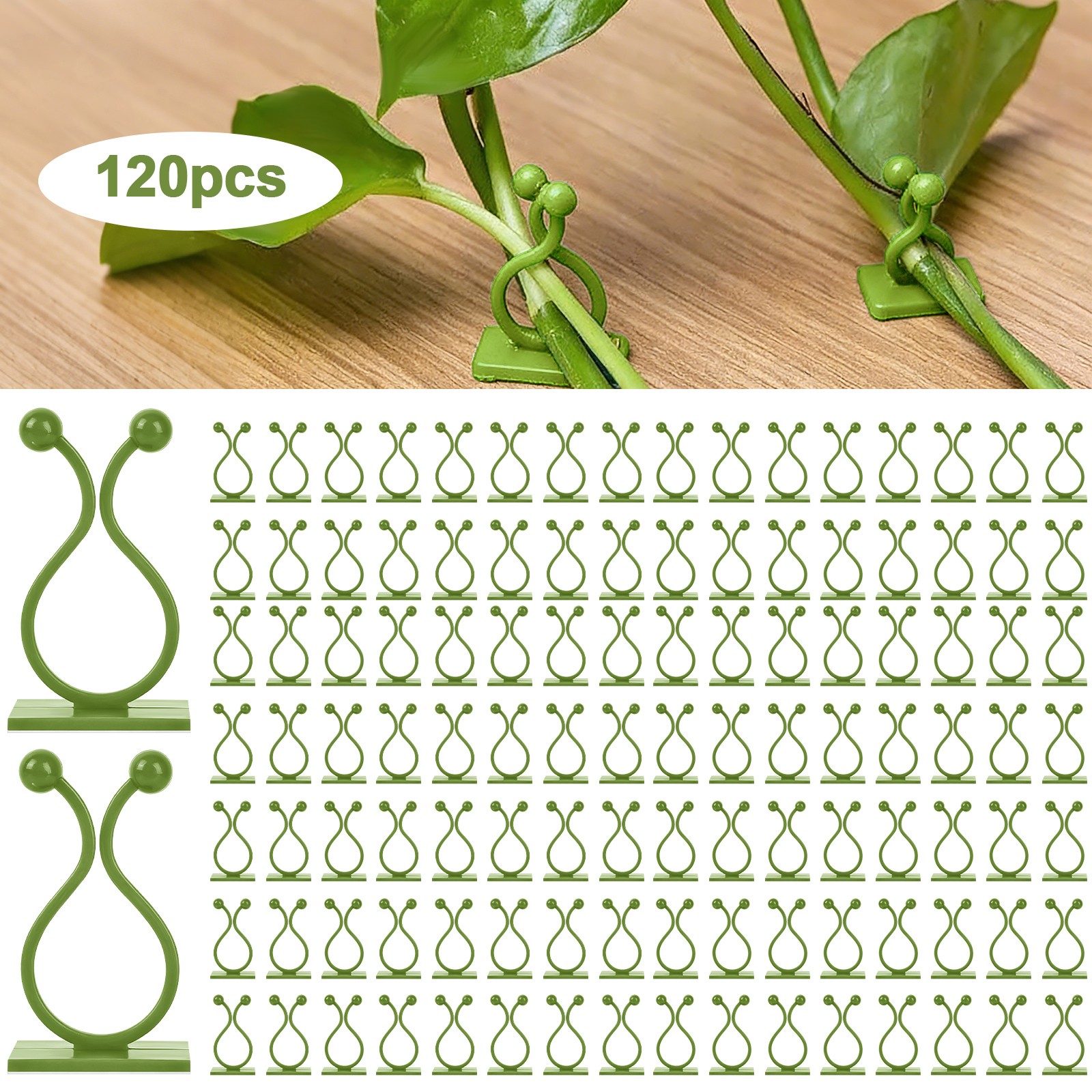 120X Self-Adhesive Plant Clips Wall Vine Support Hooks for Climbing Plants Decor 120X Self-Adhesive Plant Clips Wall Vine Support Hooks for Climbing Plants Decor