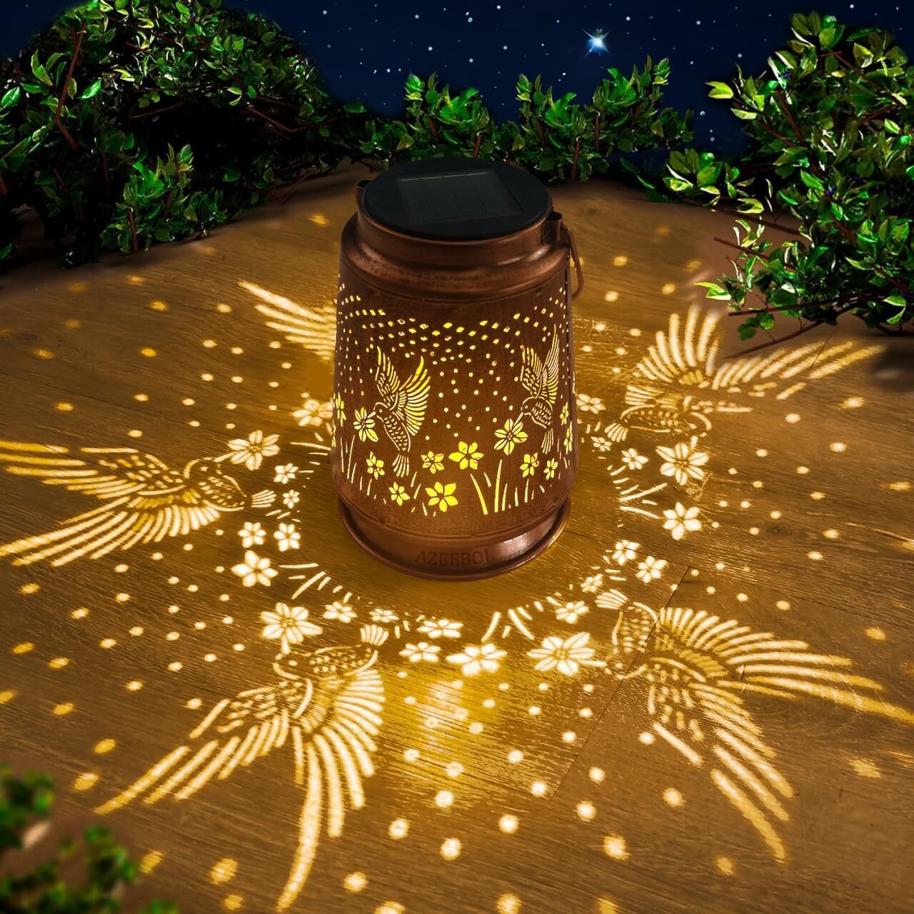 Solar Lantern Hanging Light LED Hummingbird Outdoor Garden Lamp Waterproof Decor Solar Lantern Hanging Light LED Hummingbird Outdoor Garden Lamp Waterproof Decor