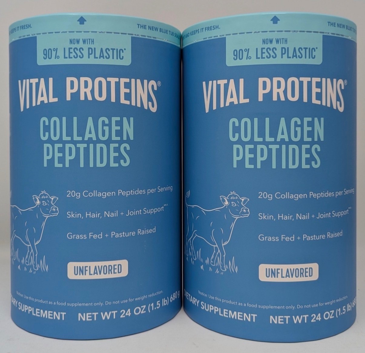 Vital Proteins Collagen Peptides Dietary Supplement Powder 24 oz Lot of 2 48oz