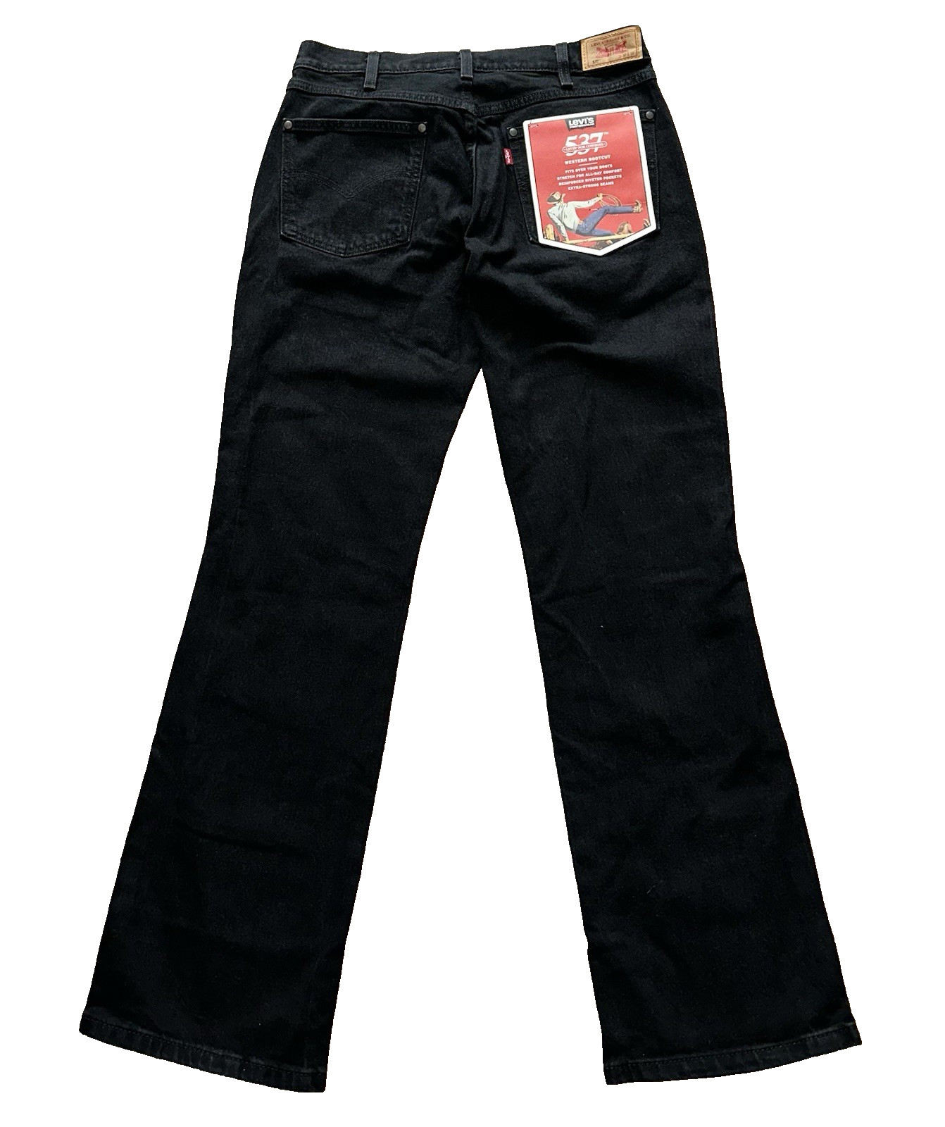New NWT LEVIS 537 Mens Western Bootcut Jeans 32x32 Black Stretch Cowboy Rodeo