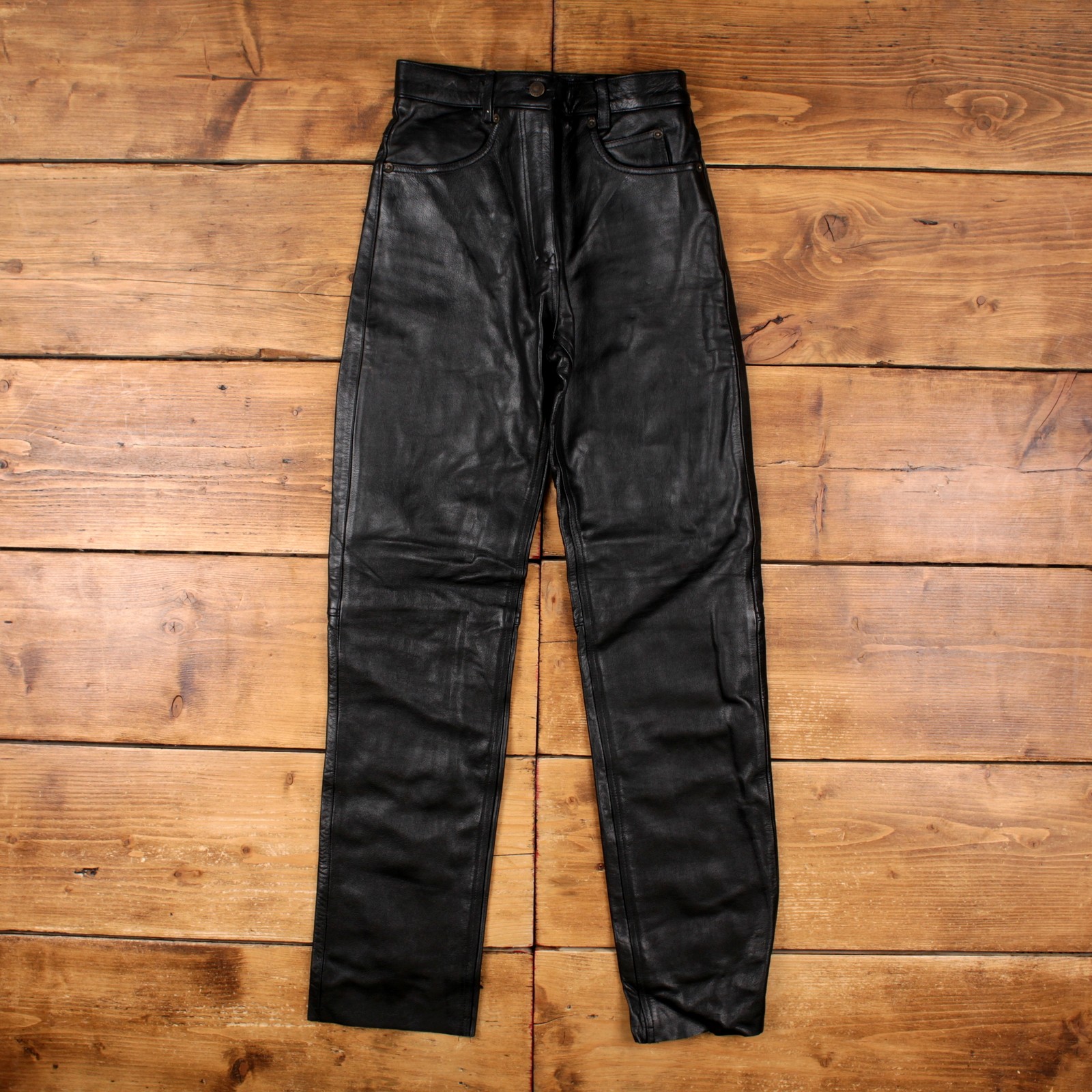 Vintage Xelement Leather Pants Trousers 26x33 90s Womens Straight Black Vintage Xelement Leather Pants Trousers 26x33 90s Womens Straight Black