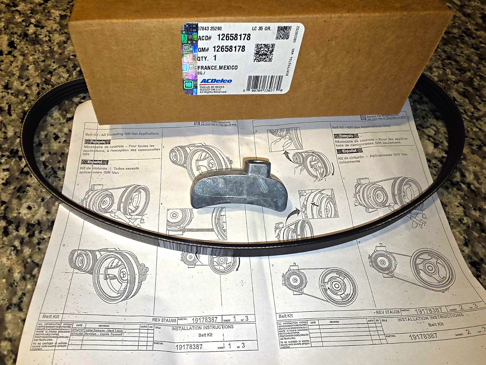 Genuine GM Air Conditioning Compressor Belt Kit with Tool 12658178