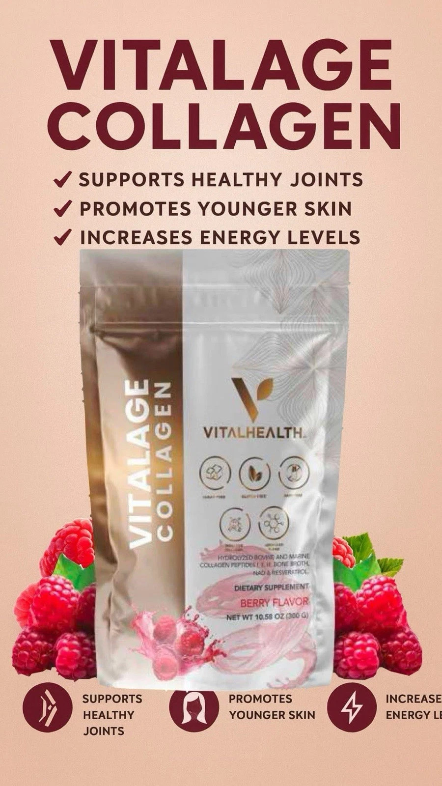 Vital Health VITALAGE COLLAGEN w/ Bone Broth 10.58 oz, SALES Vital Health VITALAGE COLLAGEN w/ Bone Broth 10.58 oz, SALES