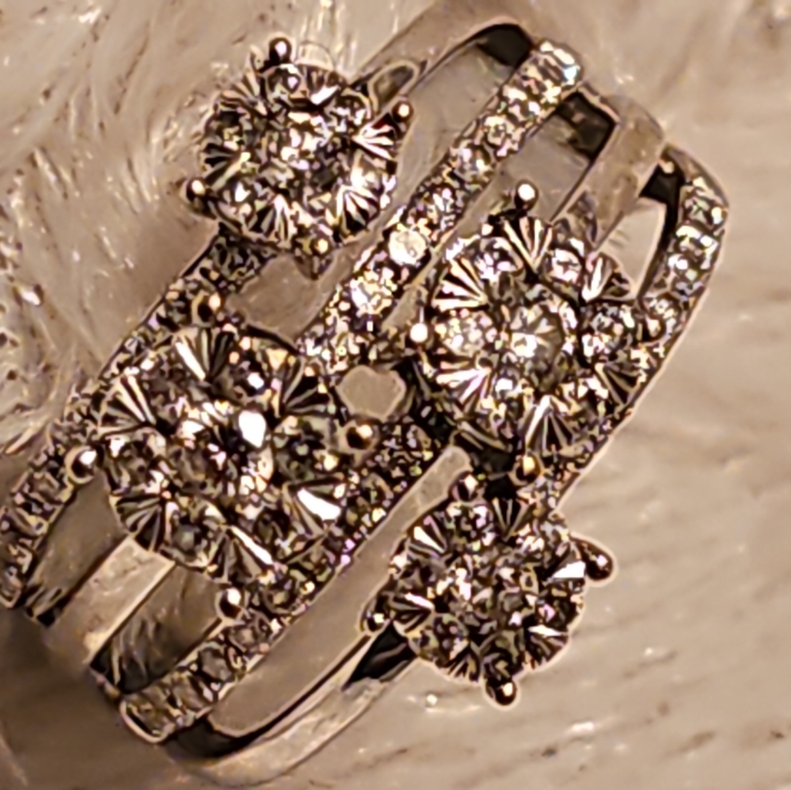 EFFY Collection Diamond Multirow Cluster Ring 1-1/5 ct. t.w. 14k White Gold Sz 9 EFFY Collection Diamond Multirow Cluster Ring 1-1/5 ct. t.w. 14k White Gold Sz 9