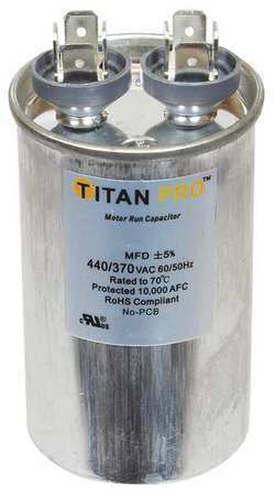Titan Pro Trcf15 Motor Run Capacitor,15 Mfd,3-1/16 In. H