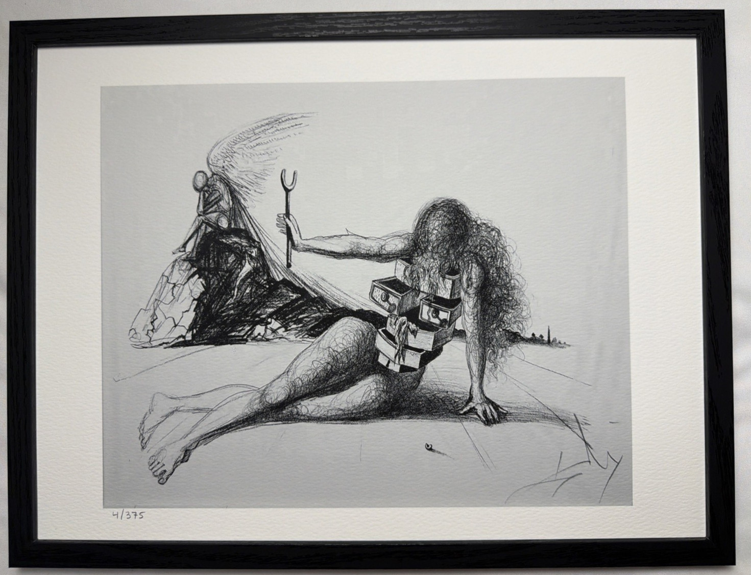 Salvador Dali Drawers of Memory Giclee 4/375  Signed Framed COA