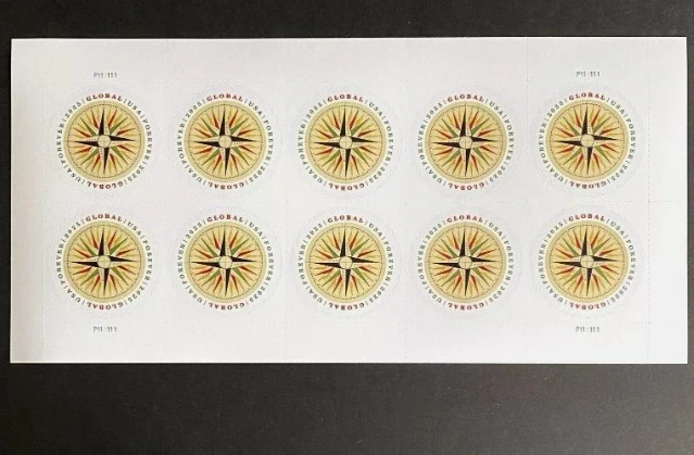 USPS 2025 Compass Rose Global Forever Stamps MNH- Sheet of 10 *5=50 pcs total USPS 2025 Compass Rose Global Forever Stamps MNH- Sheet of 10 *5=50 pcs total