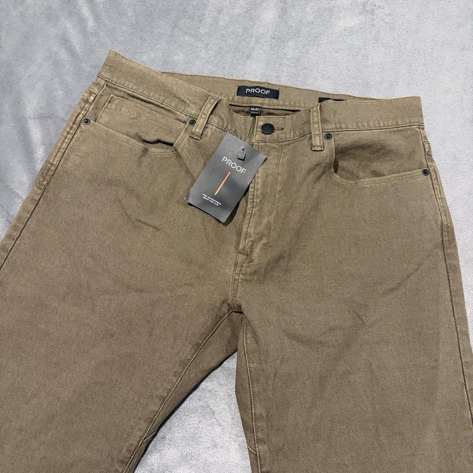 Proof Huckberry Pants Mens 34x32 Brown Canvas Chino Straight Fit Proof Huckberry Pants Mens 34x32 Brown Canvas Chino Straight Fit
