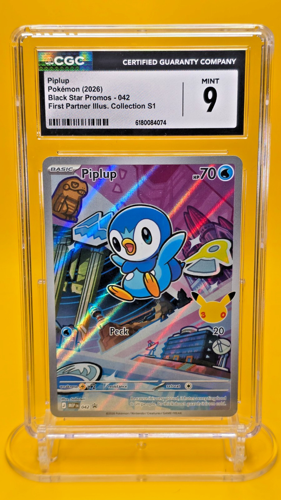 Piplup 💧 CGC 9 MINT 042 First Partner Illustration 2026 Pokemon Promo