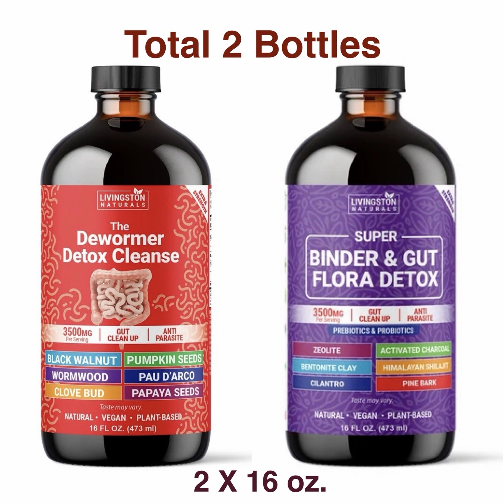 The Dewormer & Binder-Gut Flora Detox Cleanse, Livingston Natural Herbal Labs