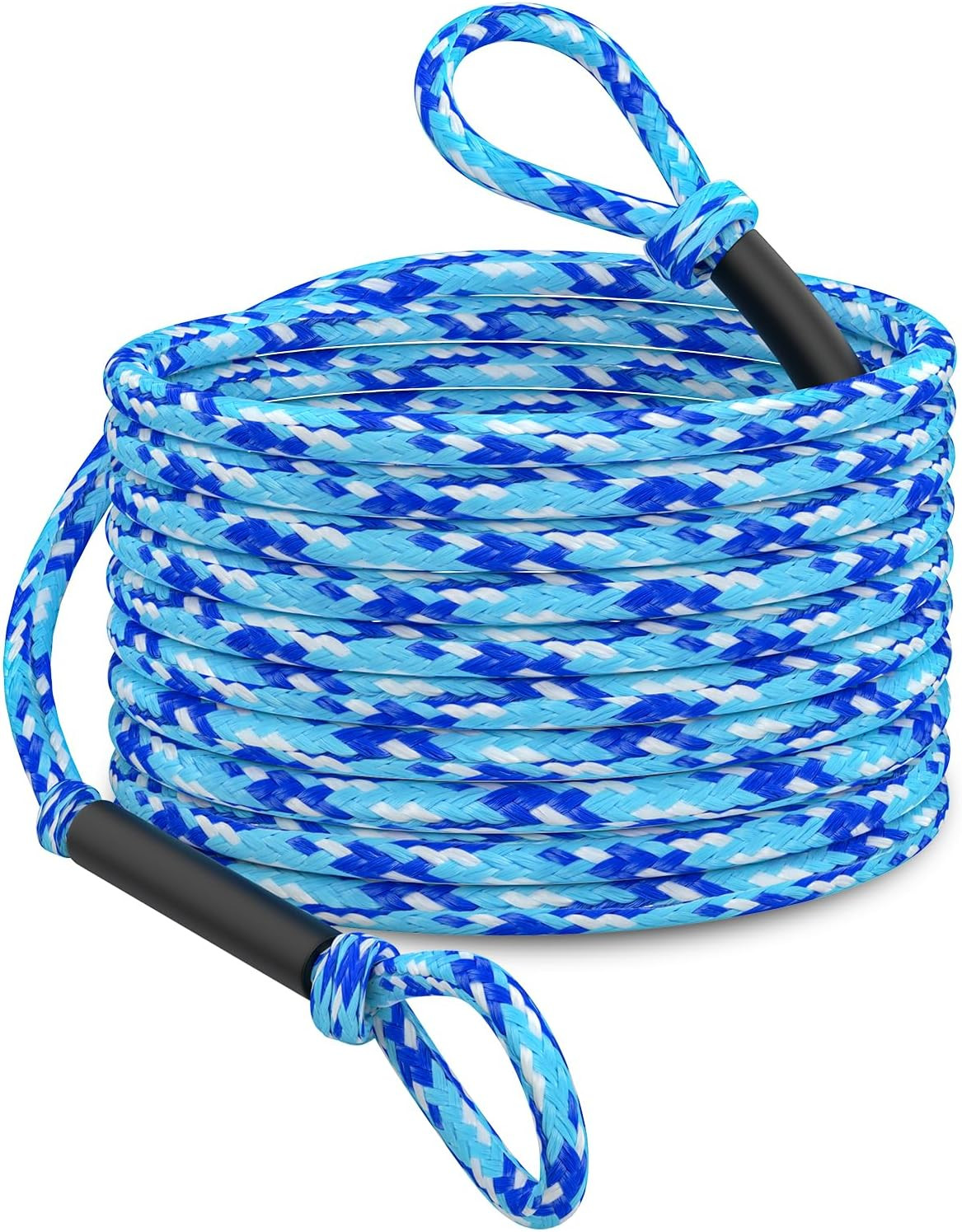 60FT 6K Boat Tow Rope for Tubing, 1-6 Riders Heavy Duty Floating Tube Tow Rope 60FT 6K Boat Tow Rope for Tubing, 1-6 Riders Heavy Duty Floating Tube Tow Rope