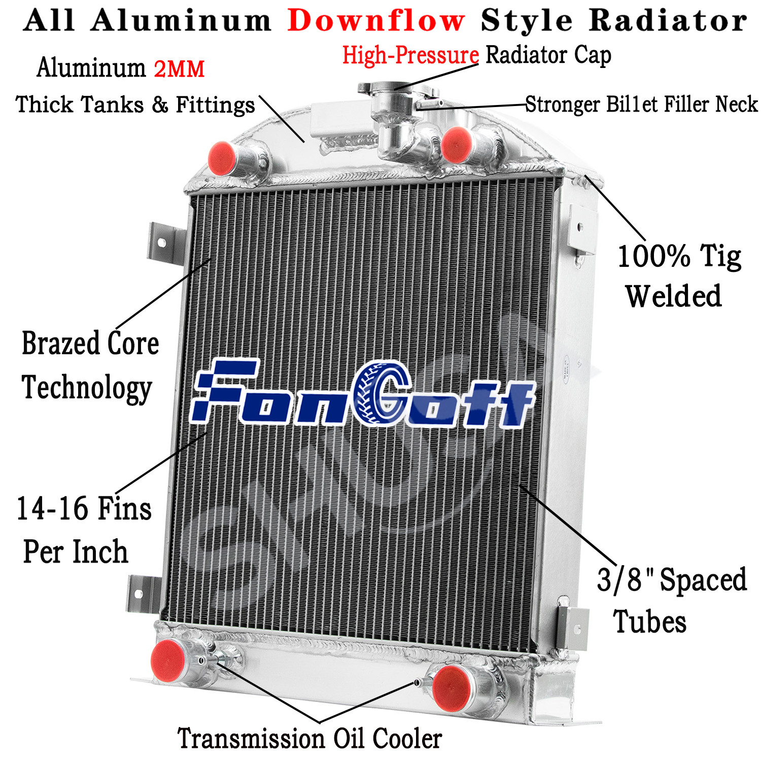 3 Rows Aluminum Radiator Fit 1928 1929 Ford Model A Flathead Engine AT