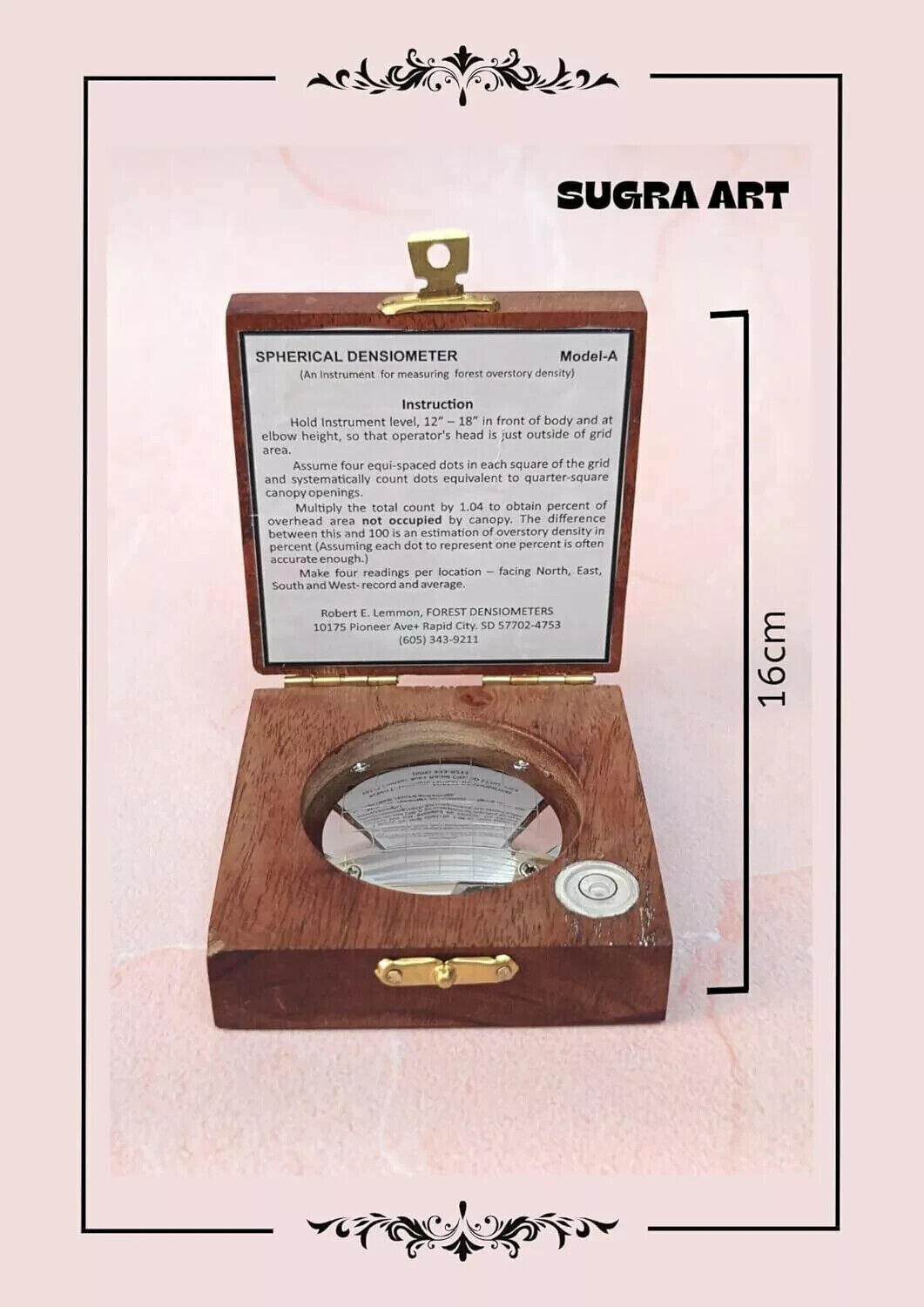 Spherical Crown Densiometer, Convex Natural Suppliers Wooden Enthusiast Gift Spherical Crown Densiometer, Convex Natural Suppliers Wooden Enthusiast Gift
