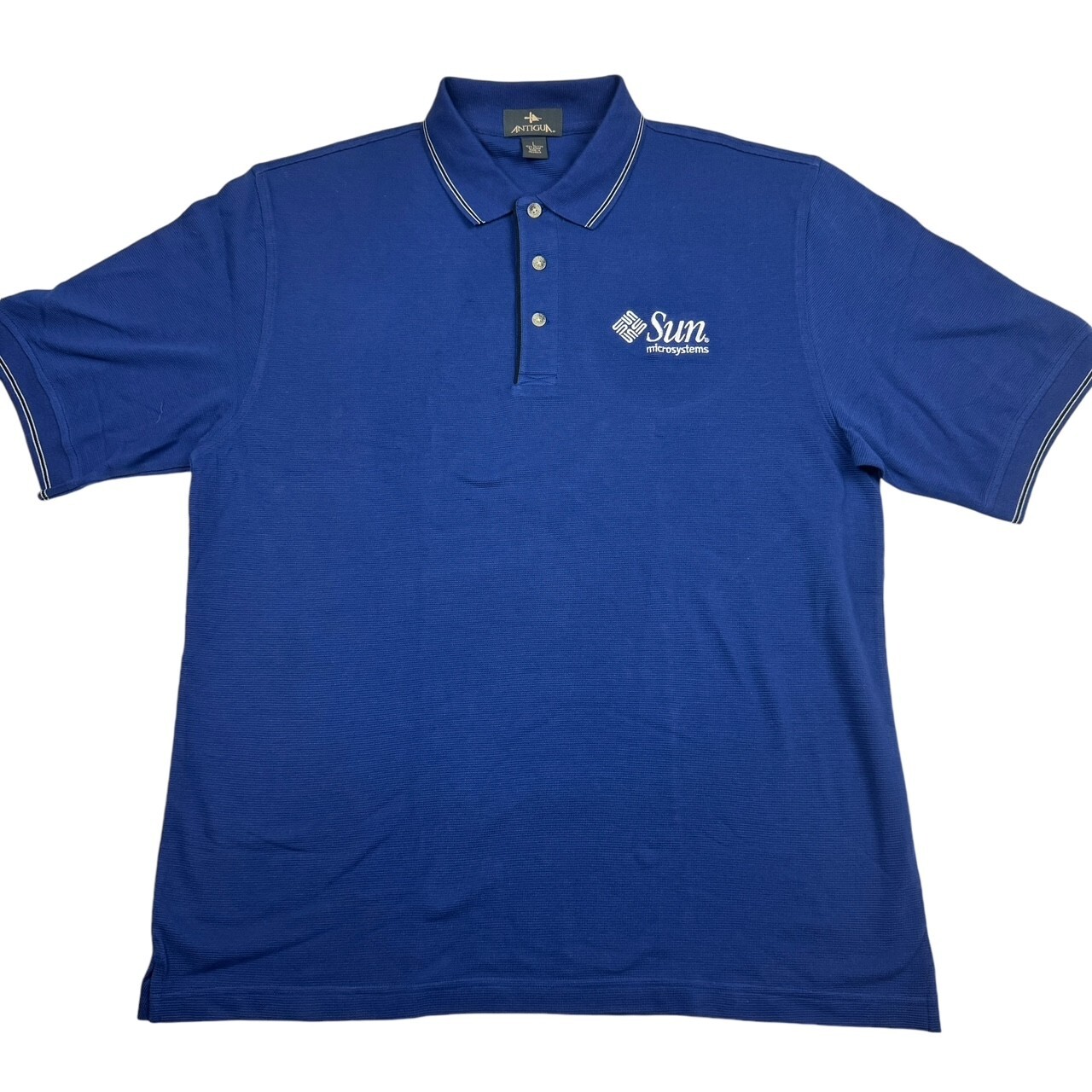 VTG Sun Microsystems Men\'s Cotton Polo Shirt Navy Blue • Large VTG Sun Microsystems Men\'s Cotton Polo Shirt Navy Blue • Large