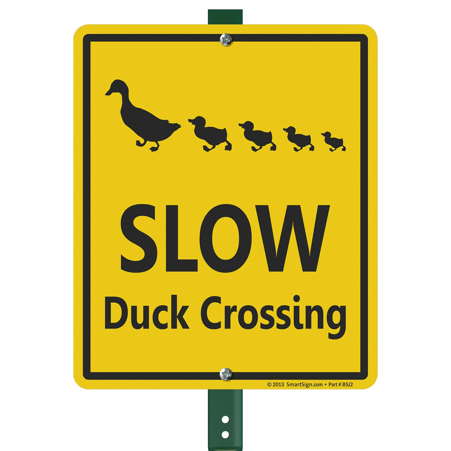 SmartSign 12 x 10 inch “Slow - Duck Crossing” Yard Sign with 3 foot Stake, 40 mi