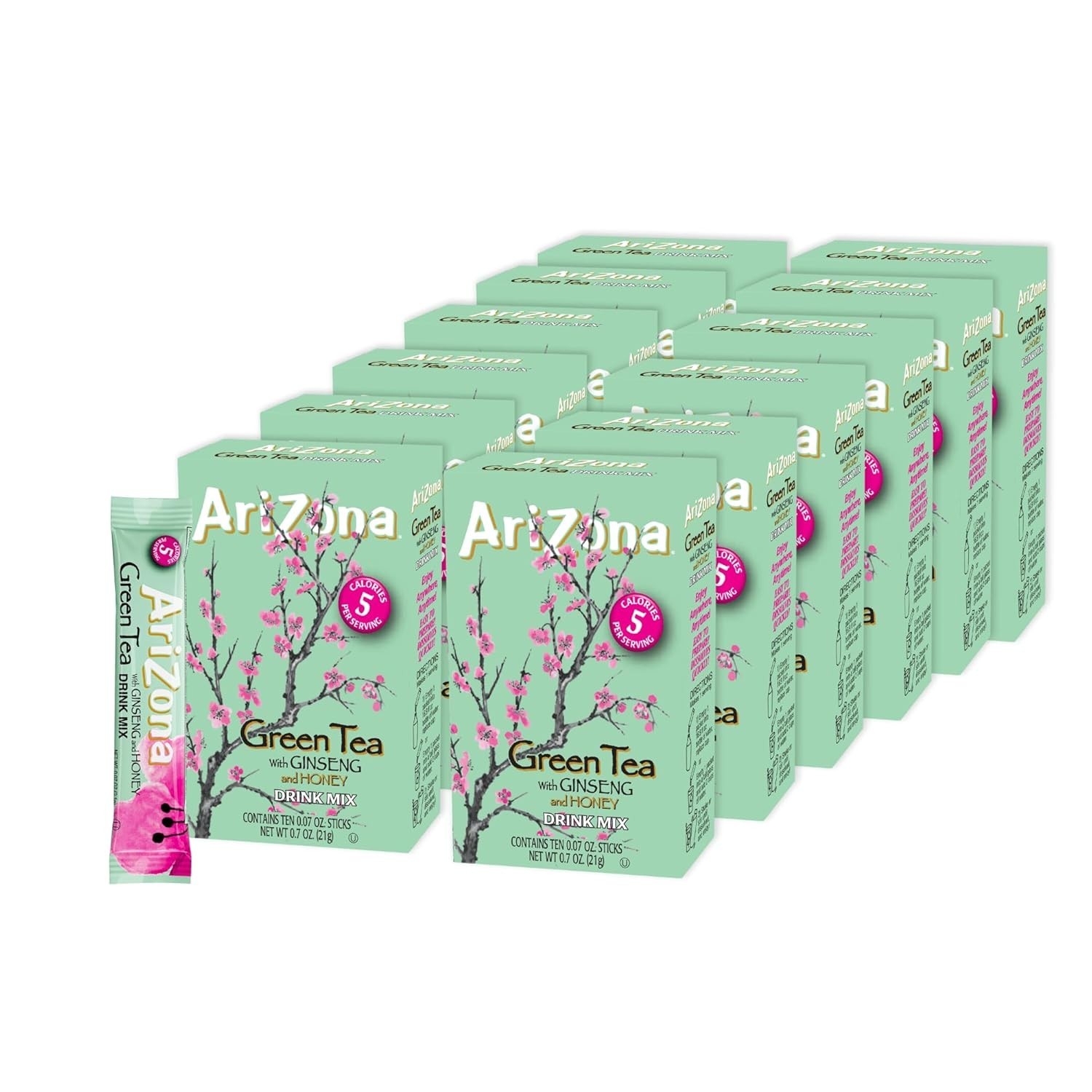 AriZona Green Tea with Ginseng and Honey - On-the-Go Powdered Drink Mix...