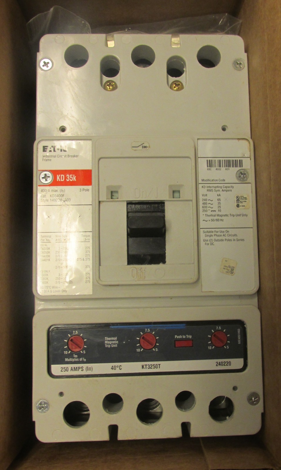 Eaton Model KD3250, New in Box, 