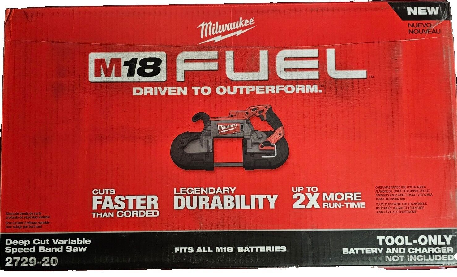Milwaukee 2729-20 M18 Fuel Deep Cut 5” Band Saw with Battery and Charger.