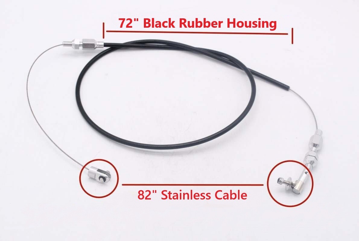 6ft long 72in Universal Throttle Cable Replacement Black Rubber Car Truck 6ft long 72in Universal Throttle Cable Replacement Black Rubber Car Truck
