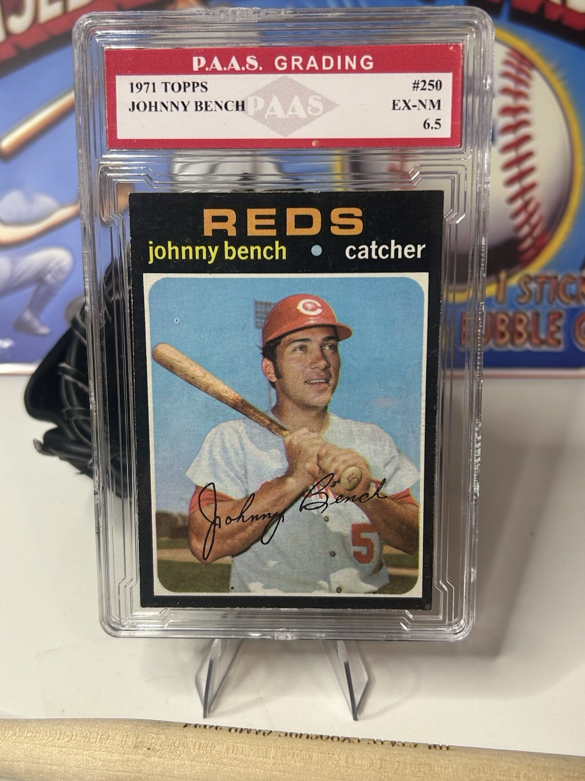 Topps 1971 Topps Johnny Bench Cincinnati Reds Baseball Card #250 Base Set Topps 1971 Topps Johnny Bench Cincinnati Reds Baseball Card #250 Base Set