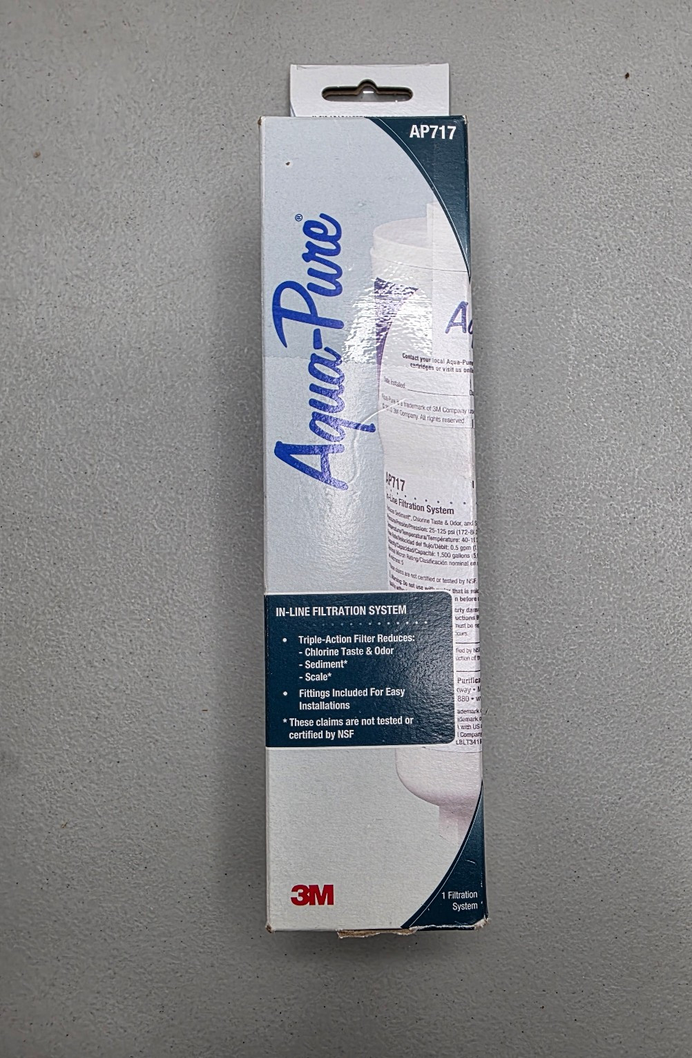 3M Aqua Pure In Line replacement triple action 5 micron water filter model AP717 3M Aqua Pure In Line replacement triple action 5 micron water filter model AP717