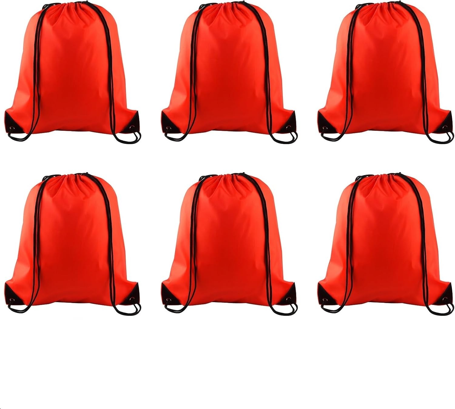 PLULON 6 Pcs Drawstring Bags Bulk Red Backpack String PLULON 6 Pcs Drawstring Bags Bulk Red Backpack String