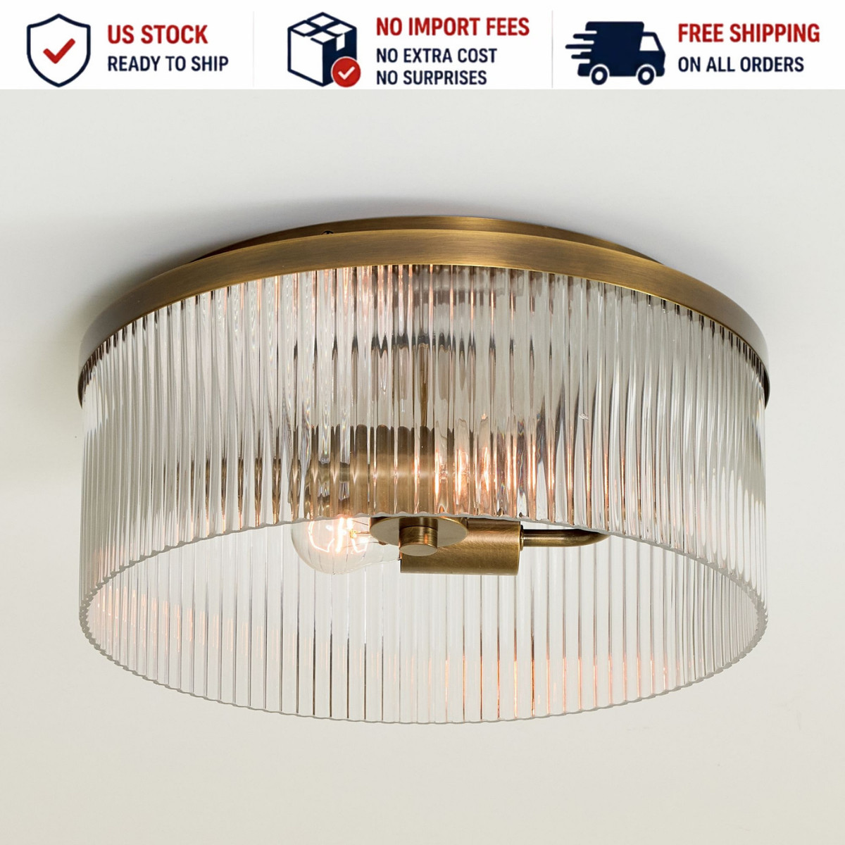 Pottery Barn Cooper Ribbed Glass Flush Mount 14 Pottery Barn Cooper Ribbed Glass Flush Mount 14
