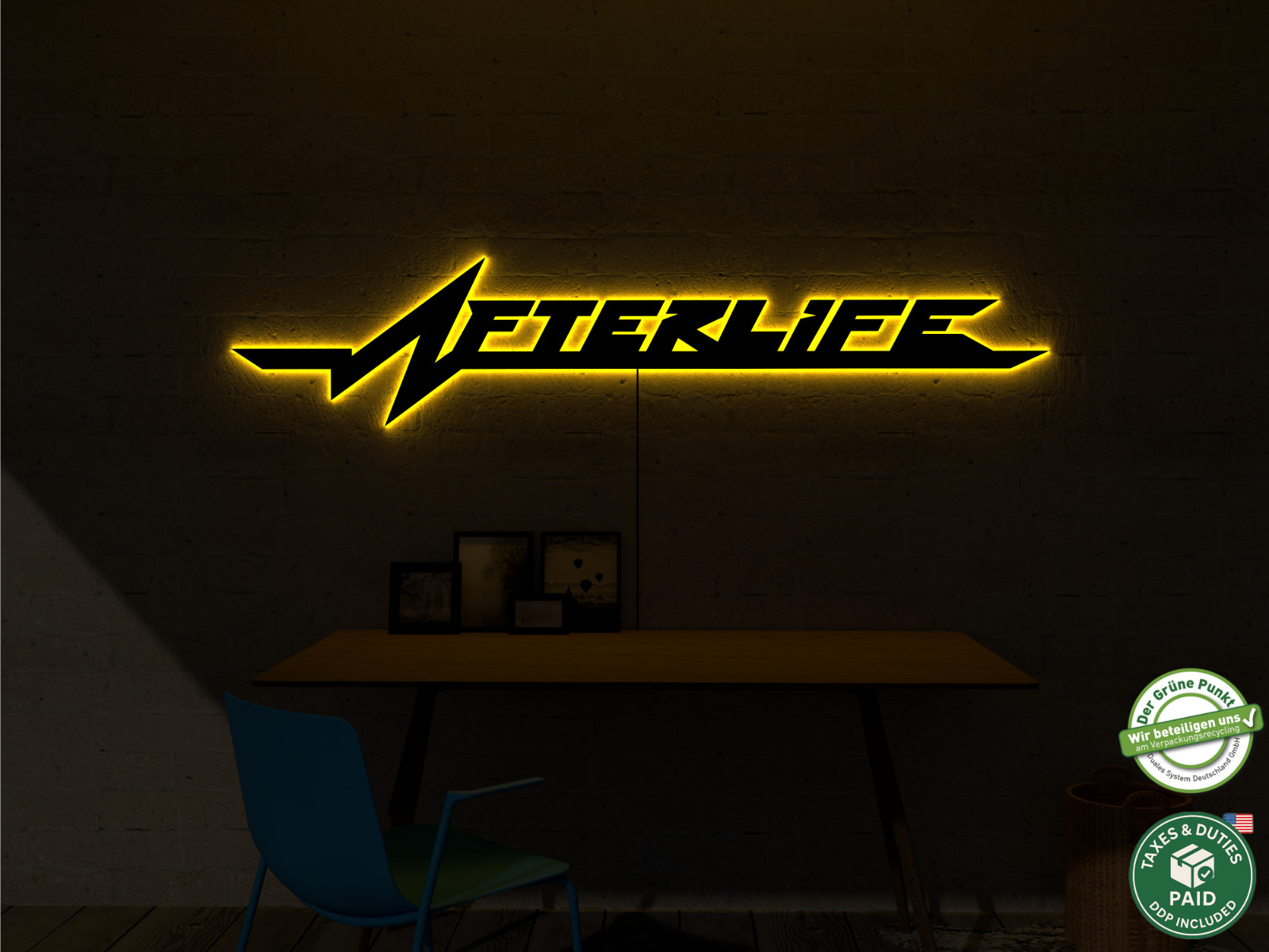 RGB LED Wall Art Afterlife Sign Sci-Fi Gaming Room Neon Decor Cyberpunk Gift XL