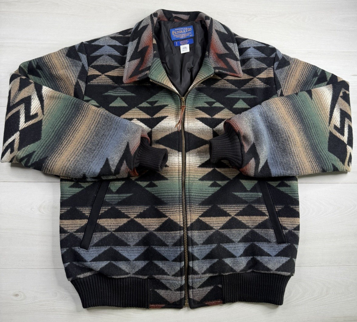 Vtg Pendleton High Grade Western Wear Bomber Jacket Aztec Indian Blanket Mens XL Vtg Pendleton High Grade Western Wear Bomber Jacket Aztec Indian Blanket Mens XL
