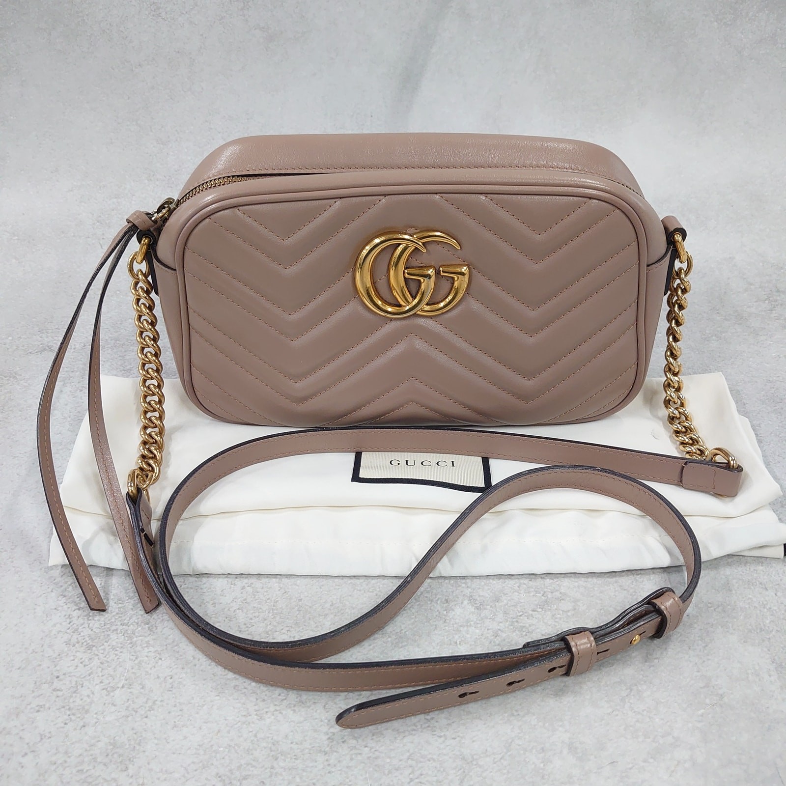 GUCCI GG Marmont beige Shoulder Bag AUTHENTIC