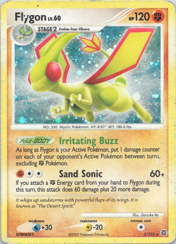 2007 Pokemon Secret Wonders Flygon Holo Rare #5/132 2007 Pokemon Secret Wonders Flygon Holo Rare #5/132