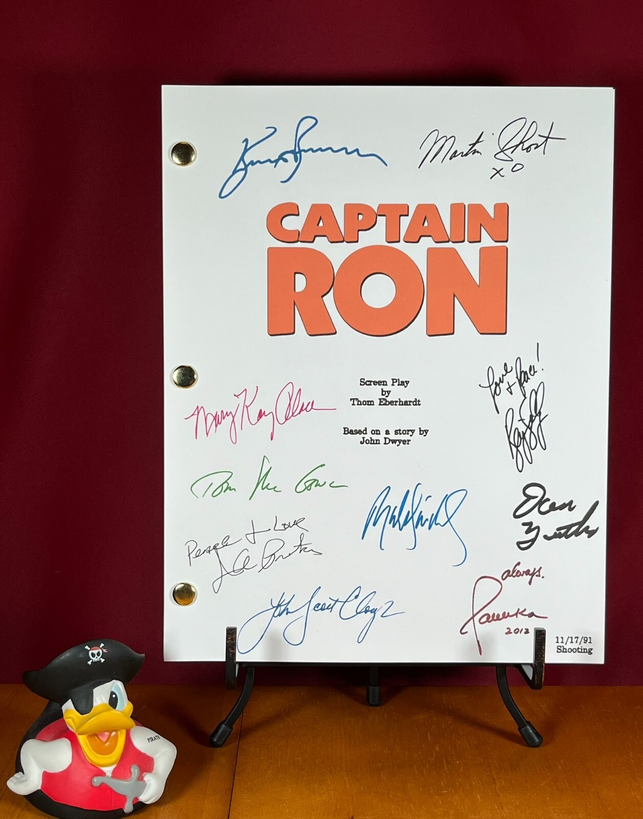Captain Ron Script Signed- Autograph Reprints- 118 Pages- Kurt Russell