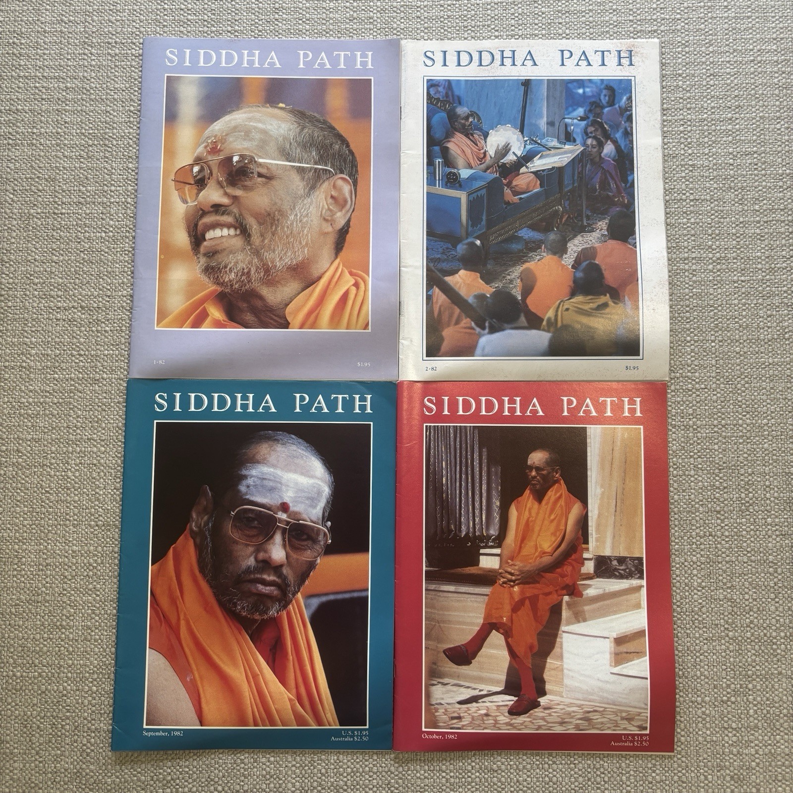 Lot of 4 Vintage Siddha Path Magazines 1982 Swami Muktananda Baba SYDA