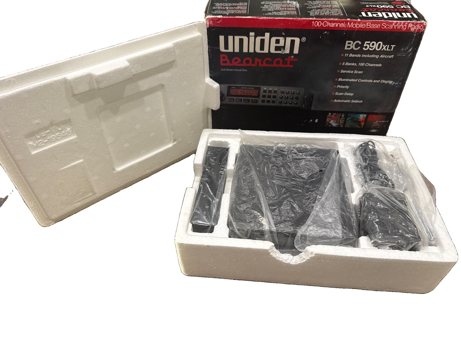 Vintage Uniden Bearcat BC 590XLT BC590XLT Scanner Tested Works Original Box Vintage Uniden Bearcat BC 590XLT BC590XLT Scanner Tested Works Original Box