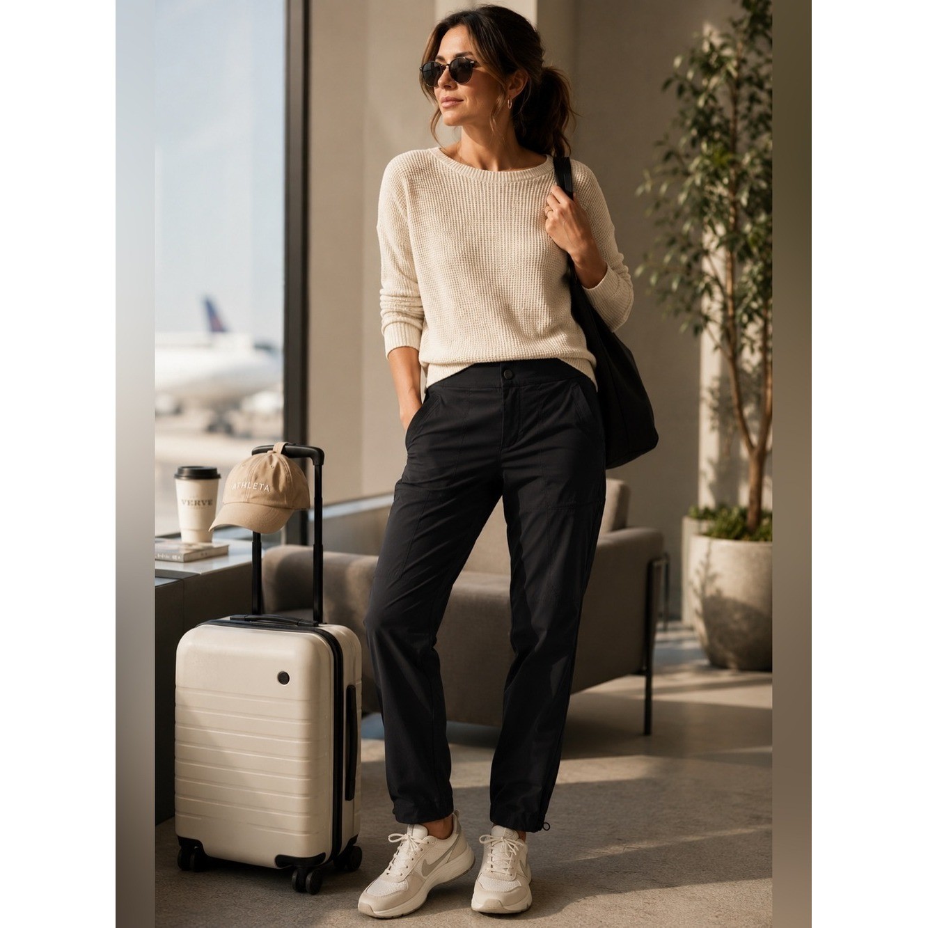 Athleta Trekkie Hike Pants Black Mid Rise Lightweight Travel Outdoor Pant 8P Athleta Trekkie Hike Pants Black Mid Rise Lightweight Travel Outdoor Pant 8P