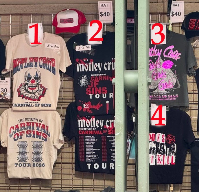 Motley Crue Carnival Of Sins Tour 2026 Double Sided Rock Concert T-Shirt