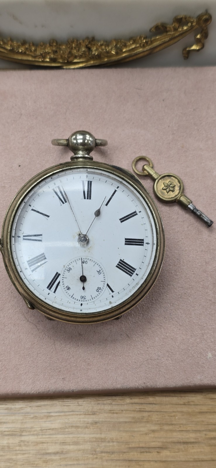 Antique Swiss The Carisbrooke 55mm Key Wind Pocket Watch 118g Repair
