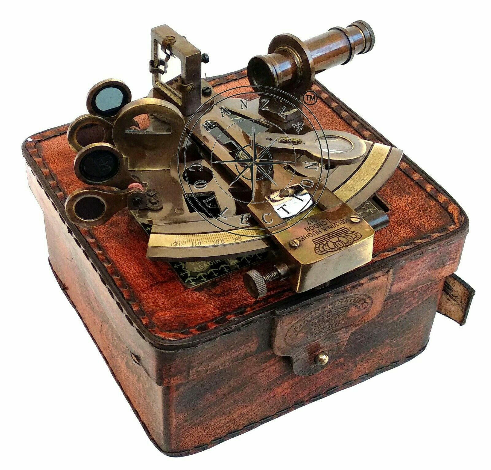 RARE NEW Brass Sextant Nautical Brass Sextant Working Marine Vintage/Leather Box RARE NEW Brass Sextant Nautical Brass Sextant Working Marine Vintage/Leather Box