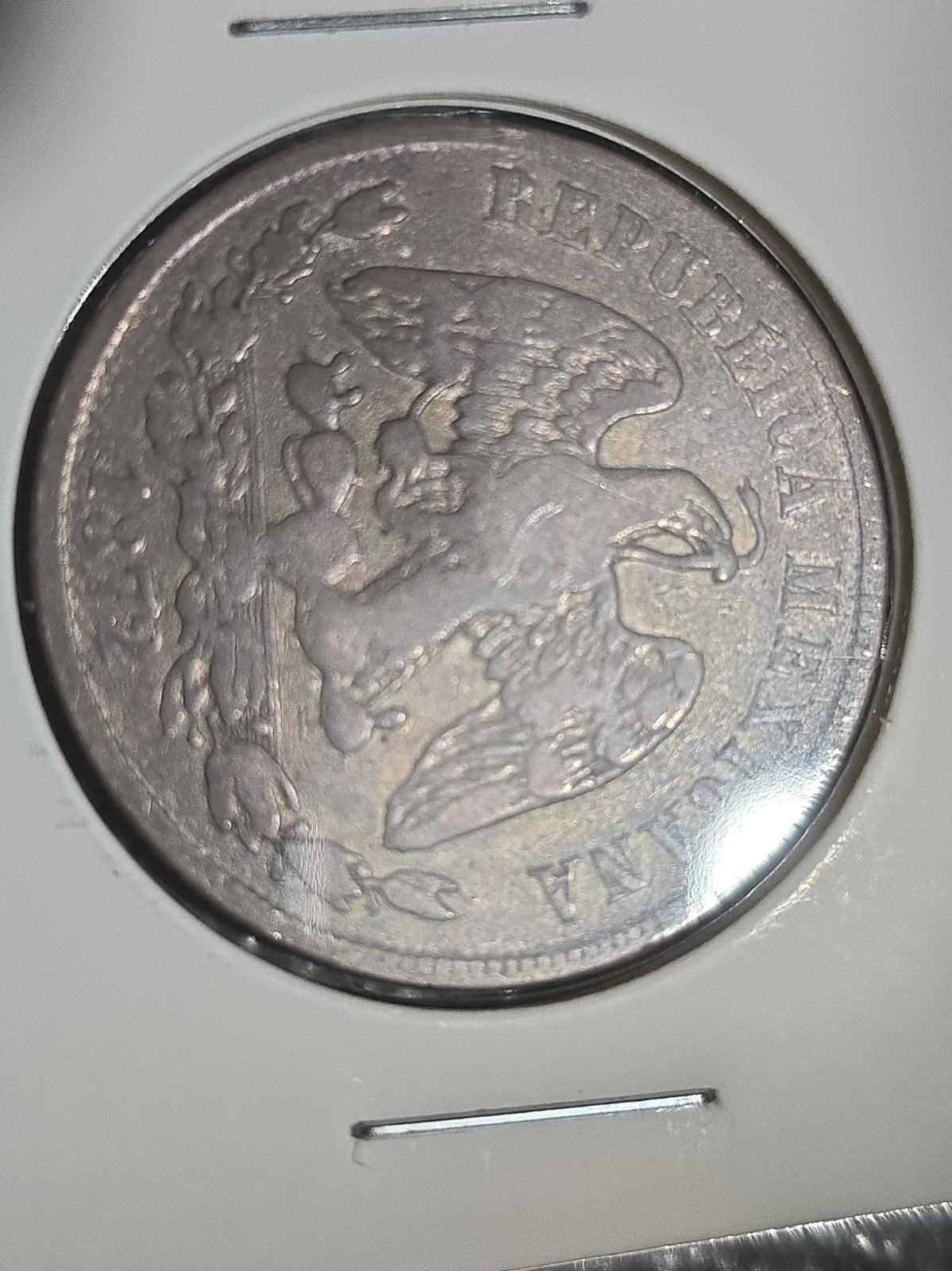 Mexico 50 Centavos  1872 Zs H Zacatecas Mint Low Mintage Of 132,000