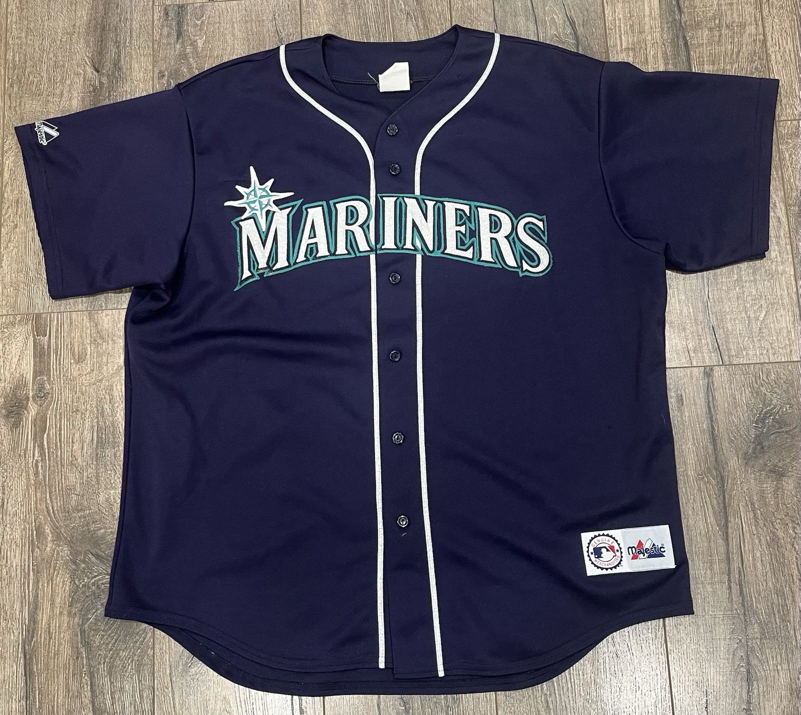 Vintage 90s Seattle Mariners Majestic Navy Blue Stitched Jersey XL MLB Vintage 90s Seattle Mariners Majestic Navy Blue Stitched Jersey XL MLB