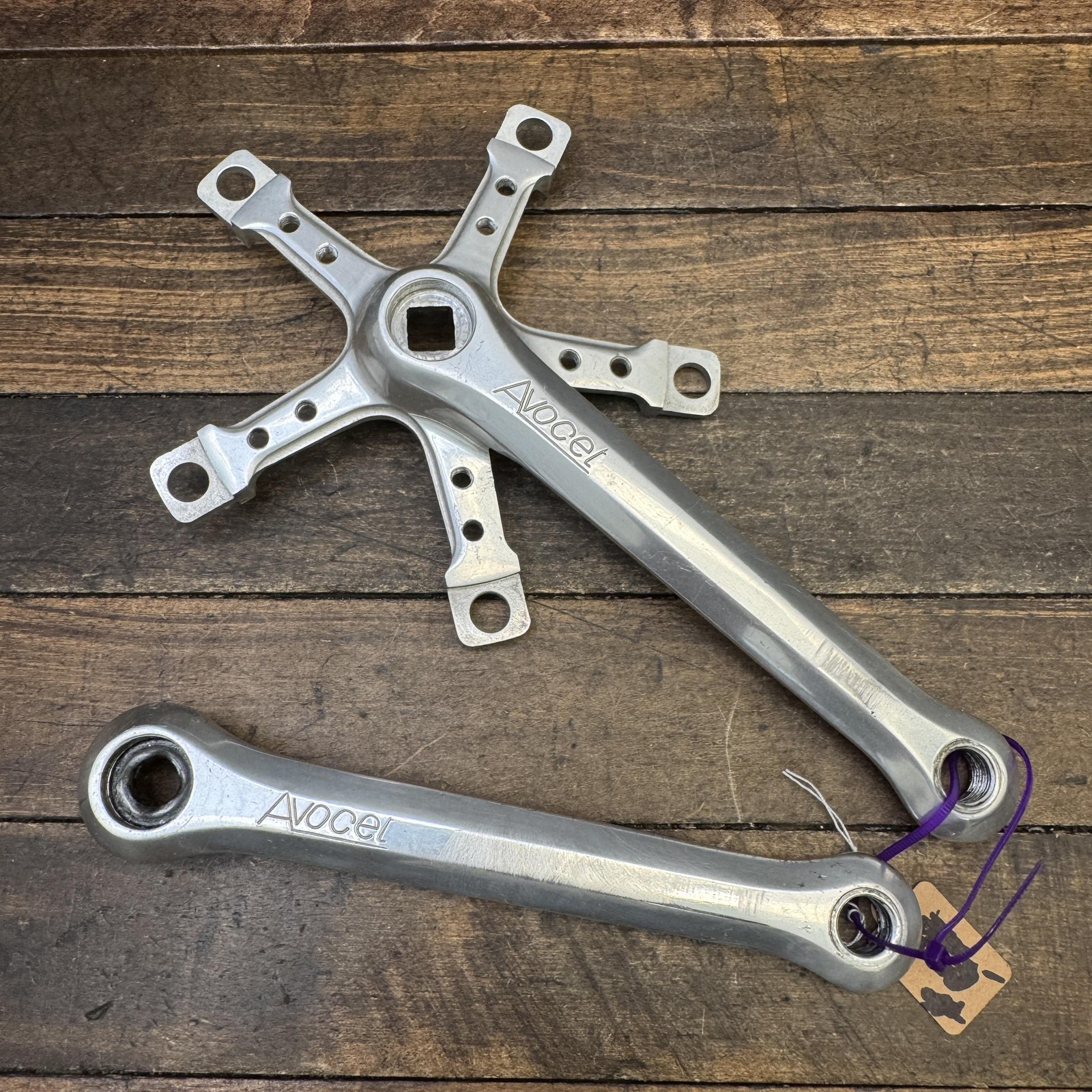 Vintage Avocet Crankset 144 BCD Square Taper Cranks Road Silver Bike 80s