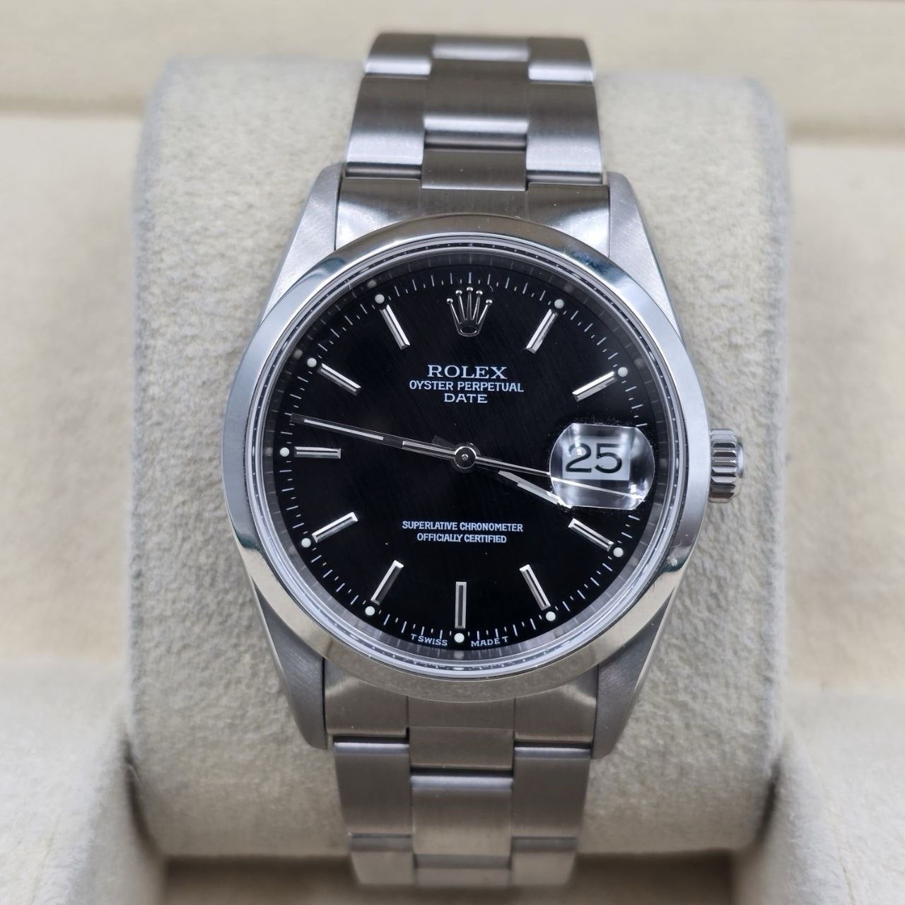 Rolex Oyster Perpetual Date 15200 Stainless Steel Black Dial 34mm Watch Rolex Oyster Perpetual Date 15200 Stainless Steel Black Dial 34mm Watch